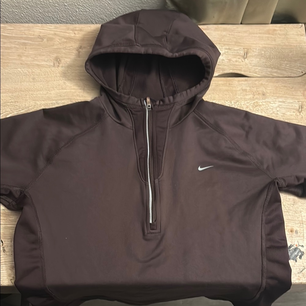 Nike Chocolate Brown Half-Zip Hoodie